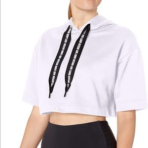 ALO Yoga White Cropped Hoodie